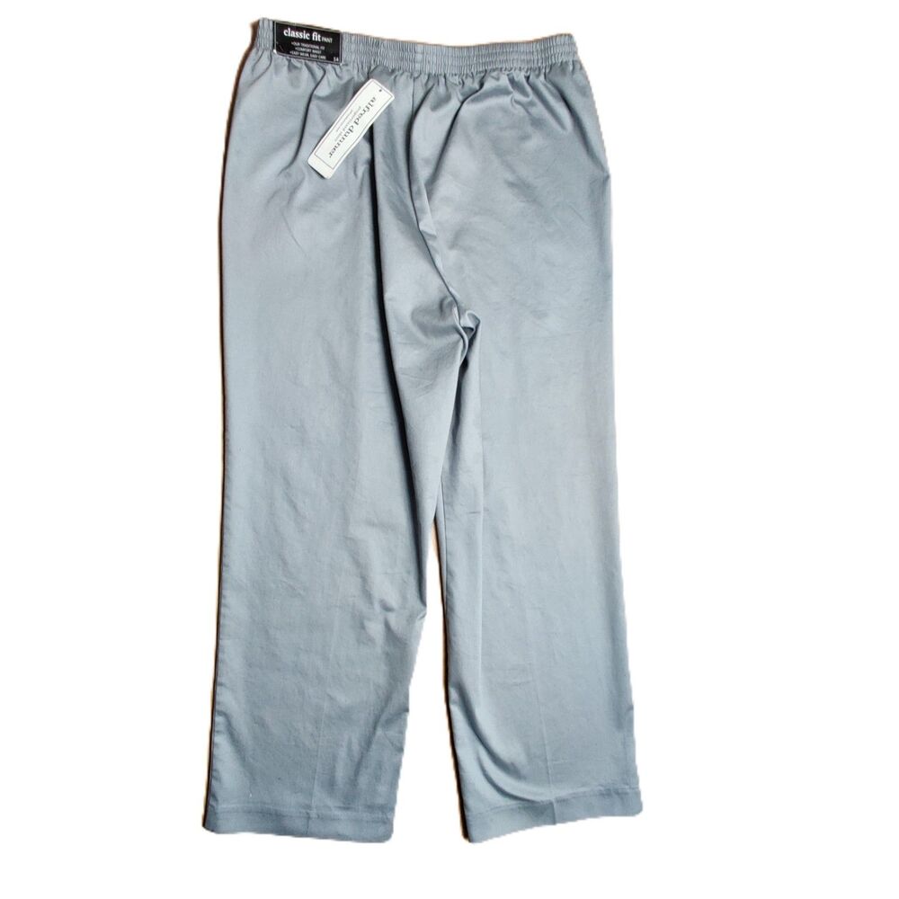 Alfred Dunner Classic Fit Pull On Pants Women 14 Light Gray Elastic Waist